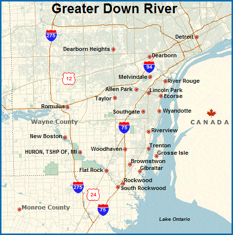 Downriver area map