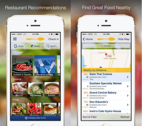 Find restaurants on your phone