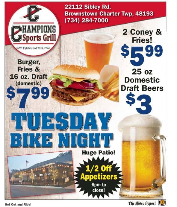 Champions Tuesday Bike Night