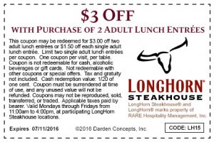 Longhorn $3 off