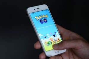 Pokemon Go game on mobile phone