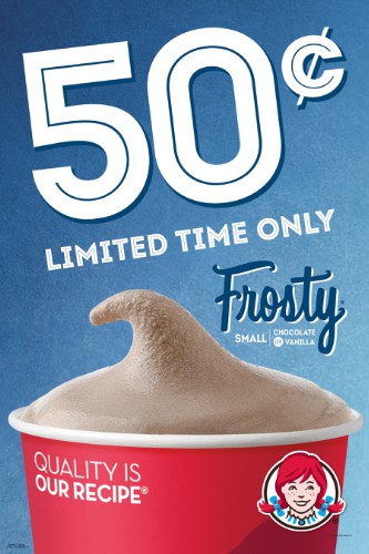 Wendy's 50 Cent Frosty for a limited time