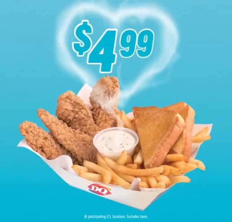 Dairy Queen Back 4.99 4Piece Chicken Strip Basket And Mint