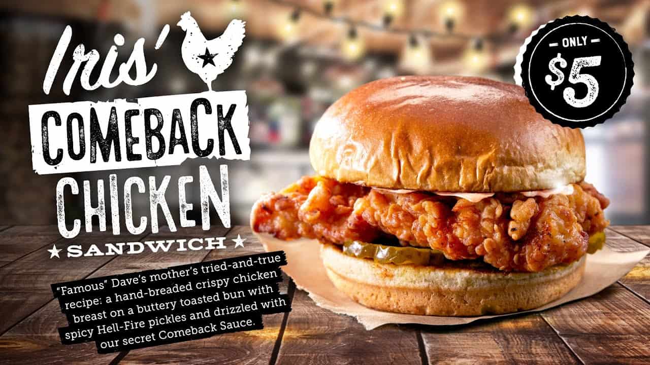 Famous Dave's Introduces New 'Iris' Comeback Chicken ...