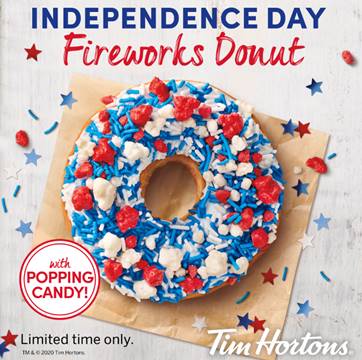 Tim Hortons unveils patriotic 'Fireworks Donuts' topped with popping candy  