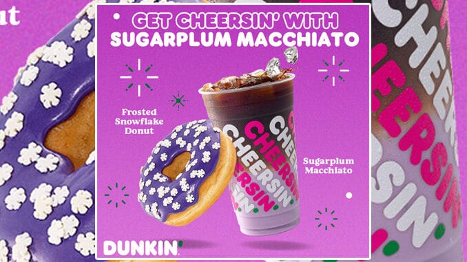 Dunkin-Launches-New-Sugarplum-Macchiato-And-New-Frosted-Snowflake-Donut