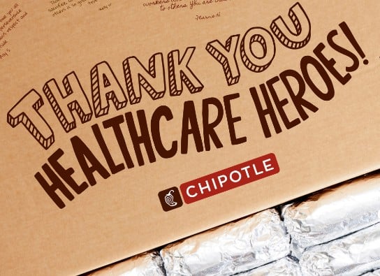 Chipotle thanks healthcare heroes with 250,000 free burritos